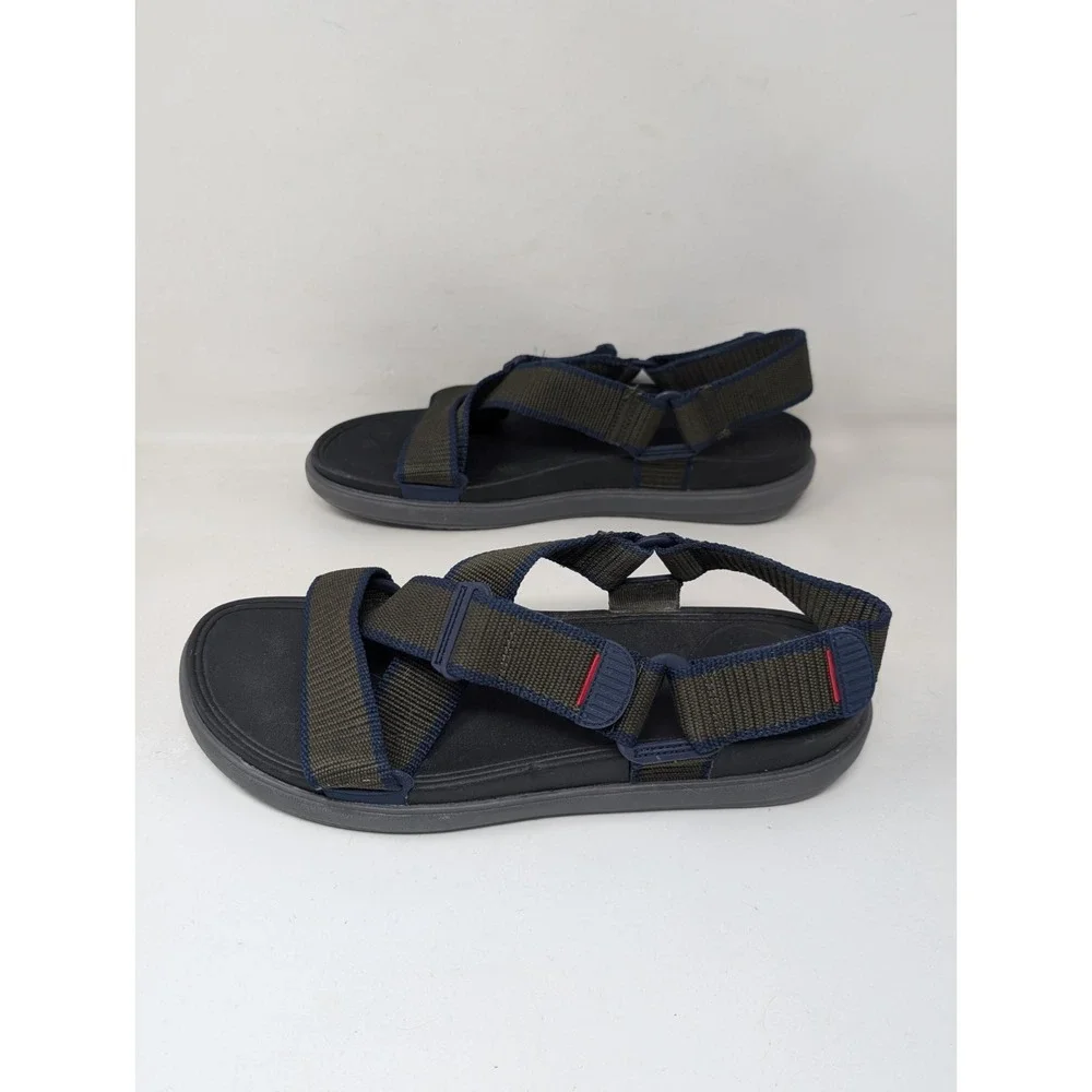 Fitflop Men's‎ Size US 12 Sling II Webbing Sandals Shoes Ankle Strap Gray Blue